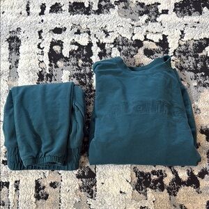 Teal Sweatshirt and Joggers maternity Set